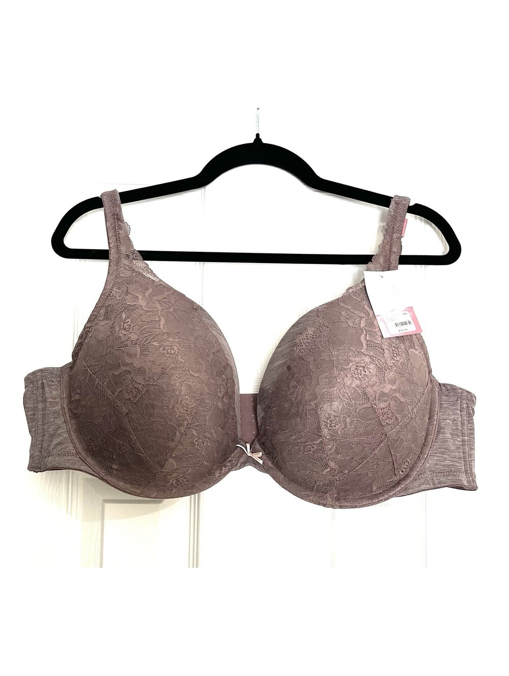 Cacique 46D Lightly Lined Underwire Bra Mauve Purple Lace Full Coverage NWT Read